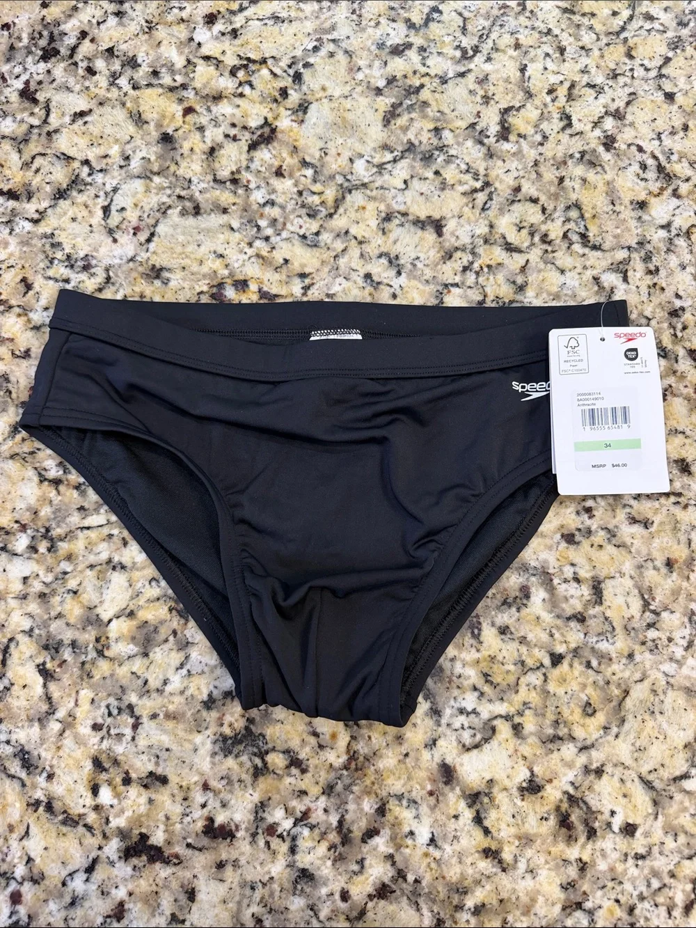 Speedo Men's Black Swim Trunks